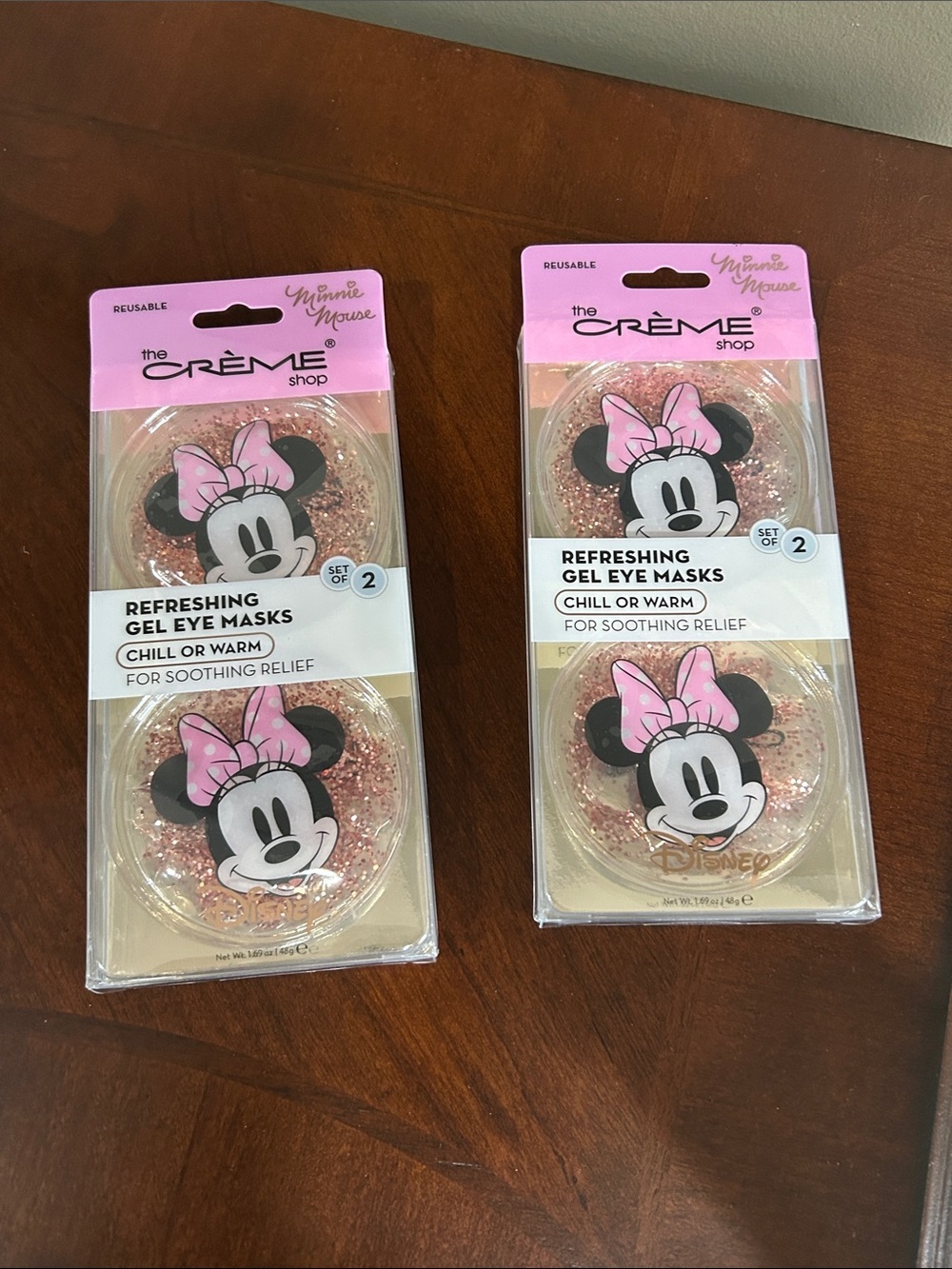 The Crème Shop x Minnie Mouse Refreshing Gel Eye Masks - Pink set of 2